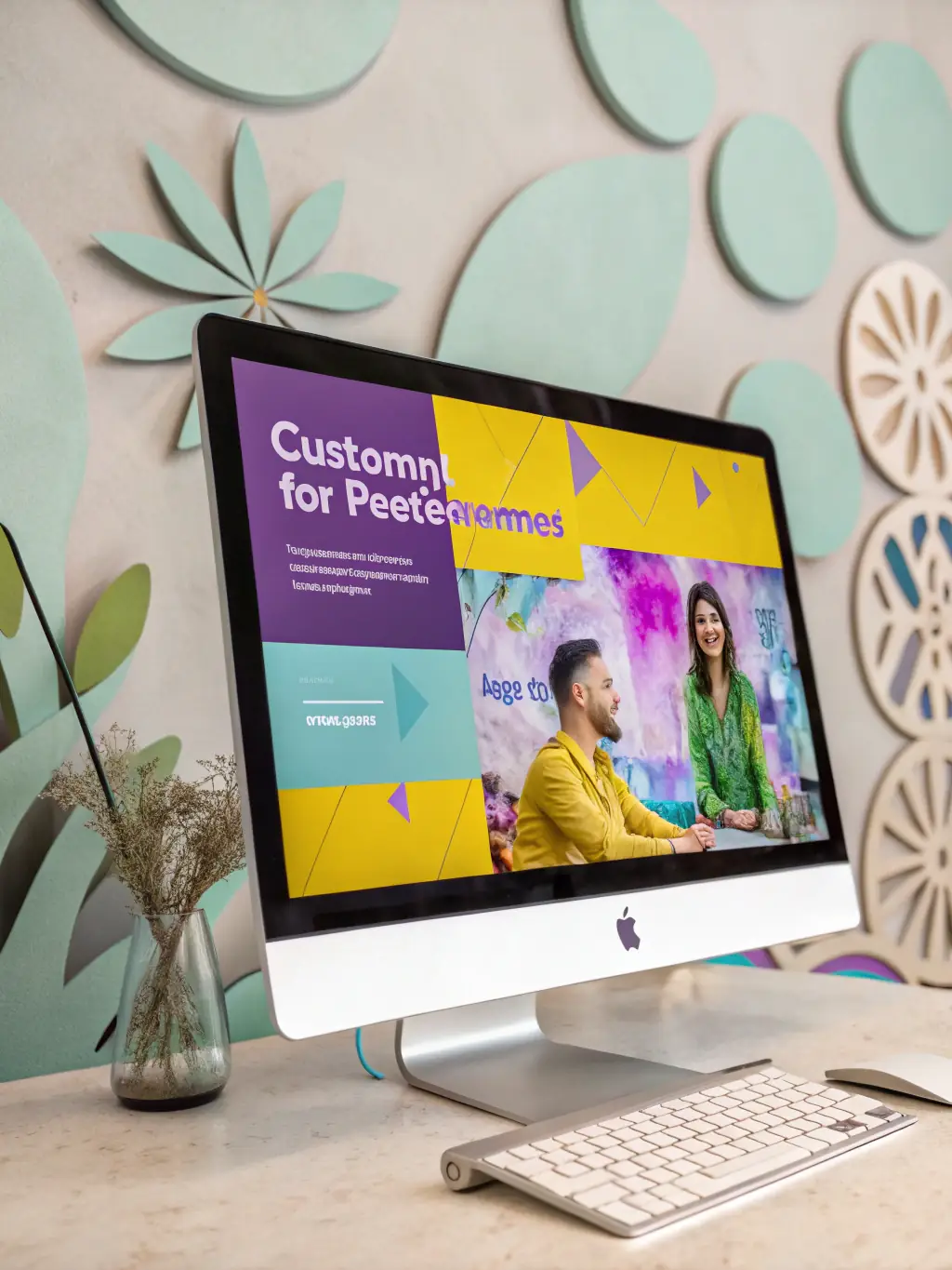 A visually engaging image depicting dynamic ad variations being served to different users based on their preferences.